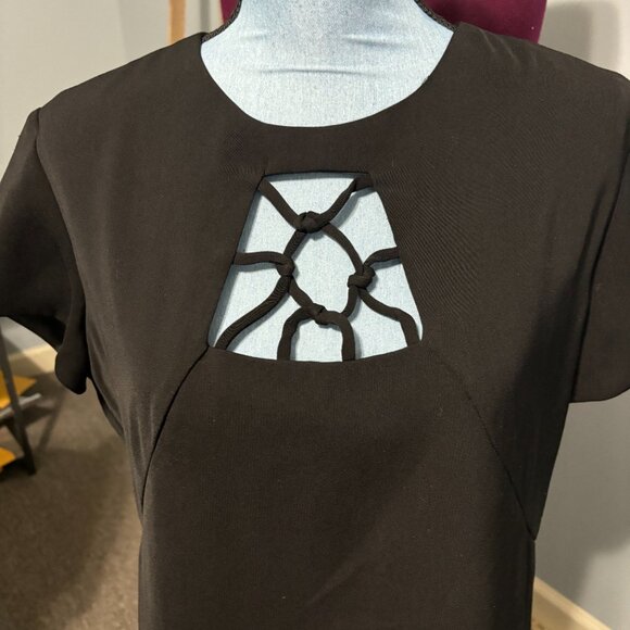 CLUES LADIES SIZE 12 FORMAL DRESS BLACK HIDDEN ZIPPER LITTLE BLACK DRESS - Picture 2 of 3